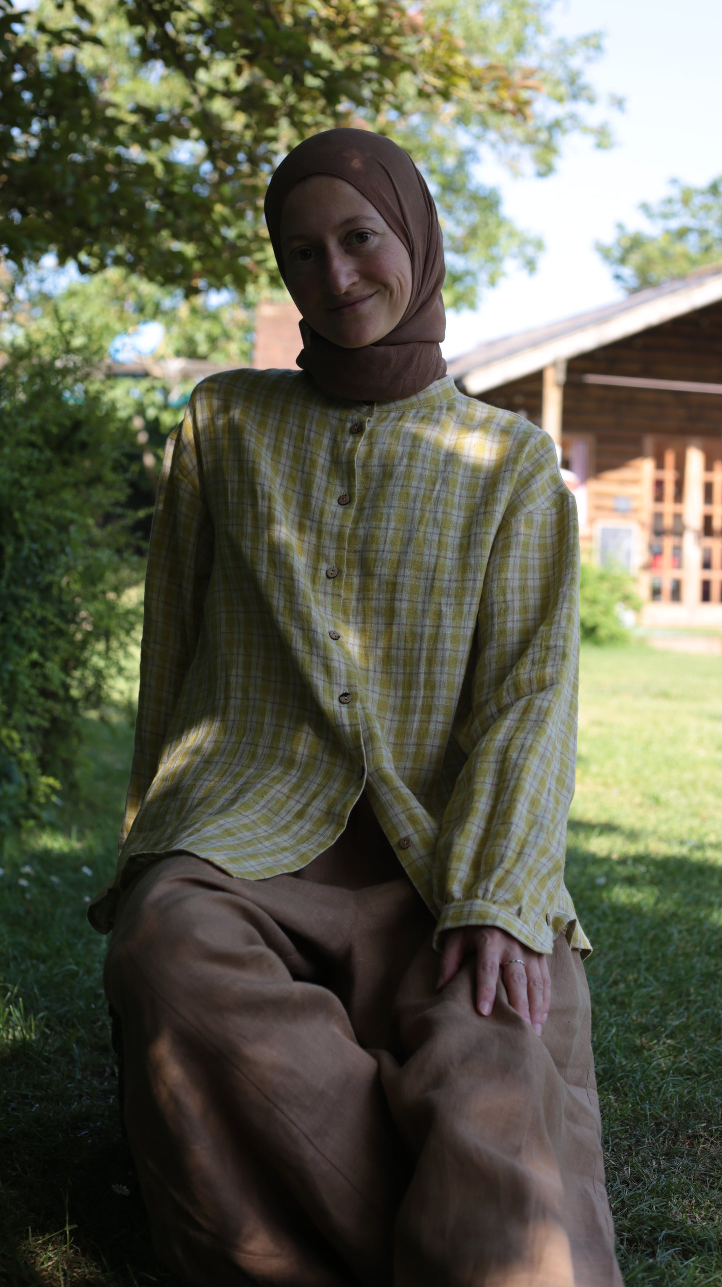 FUN linen pants for women in Hazelnut colour