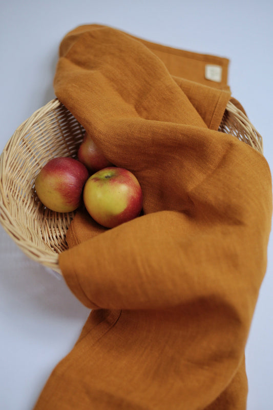 Linen Kitchen/Tea Towel in Honey Mustard color