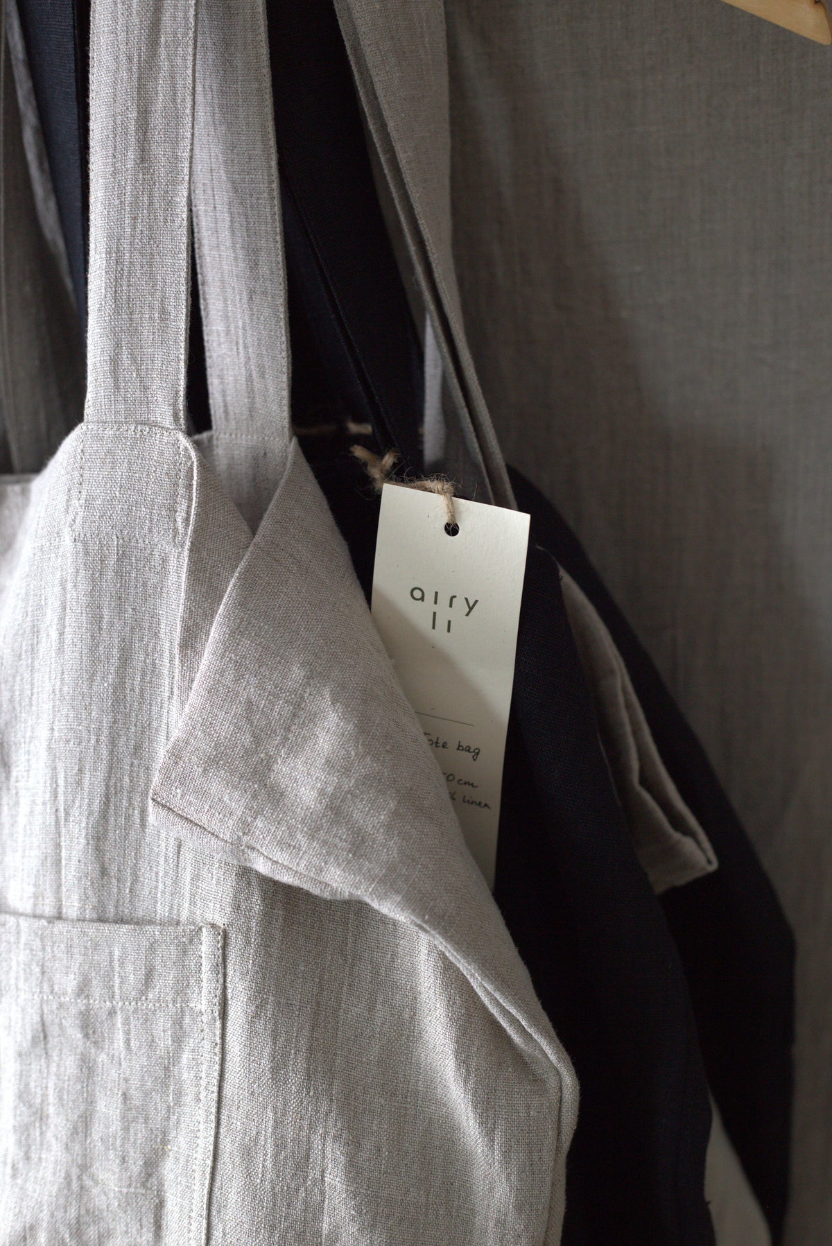 Heavy Duty Linen tote bag in Natural colour