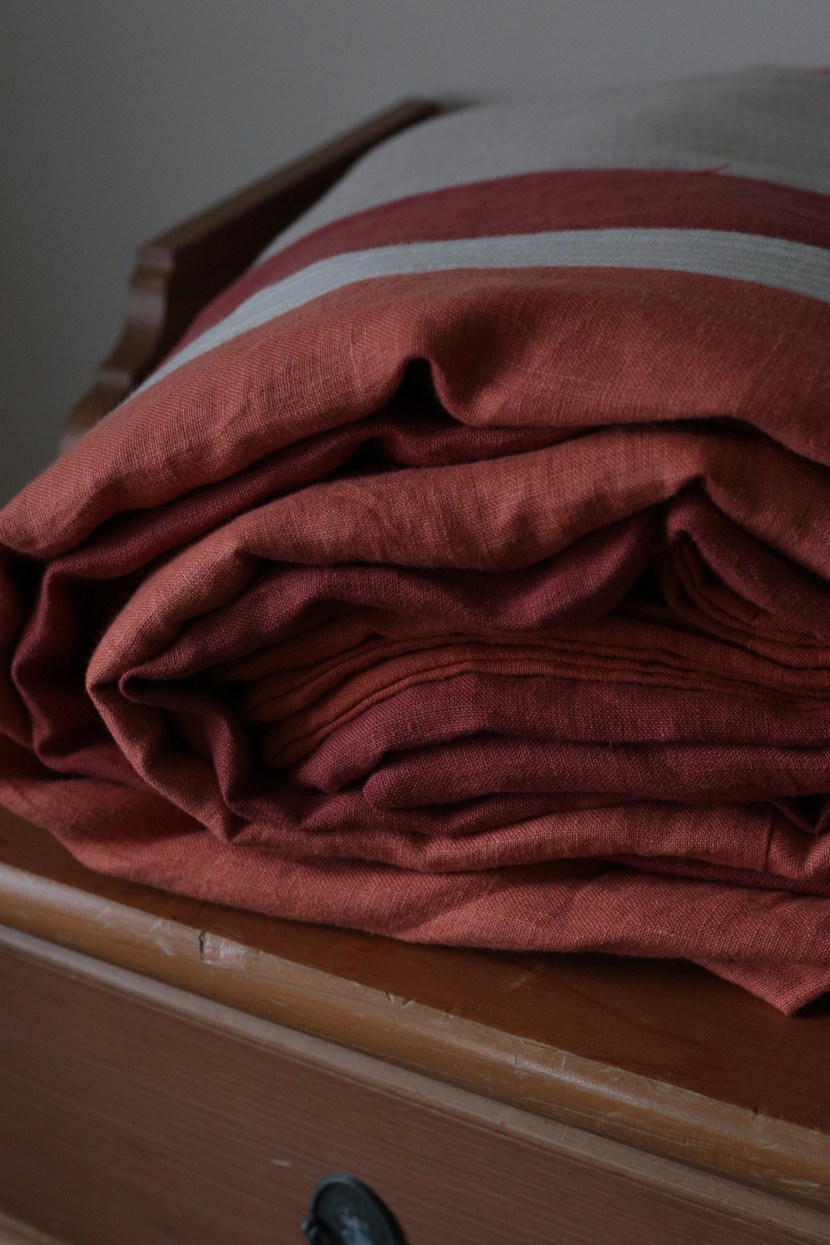 One-of-a-kind handmade patchwork linen duvet cover - Sunset