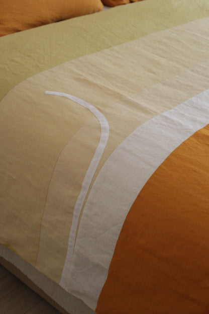 Patchwork linen duvet cover - US Queen size