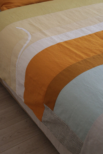 Patchwork linen duvet cover - US Queen size