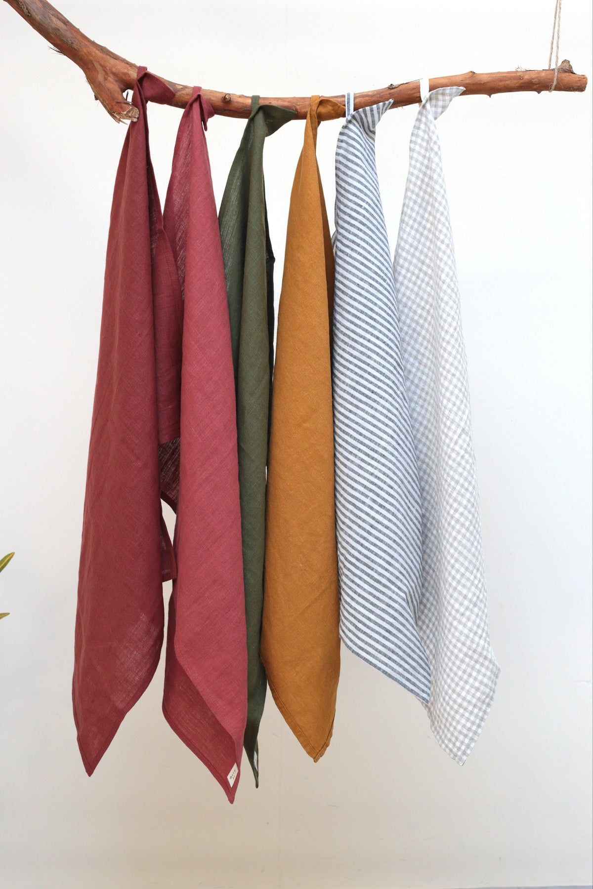 Linen Kitchen/Tea Towel in Nectarine Colour
