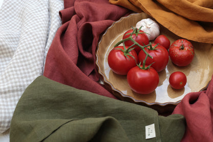 Linen Kitchen/Tea Towel in Nectarine Colour