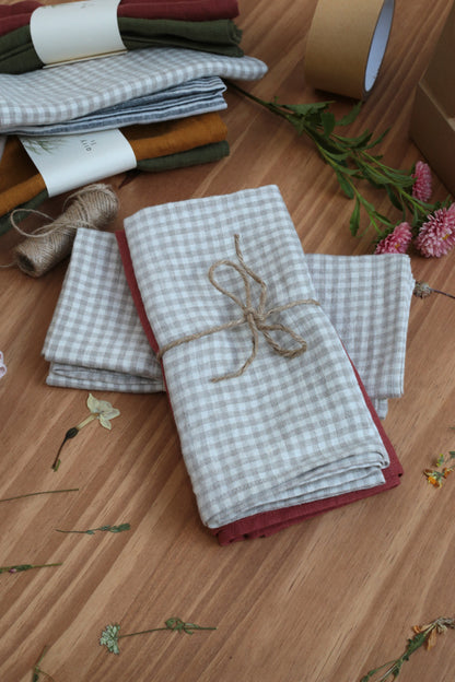 Linen Kitchen/Tea Towel in Nectarine Colour