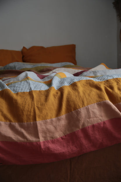 Patchwork linen duvet cover - US Queen size