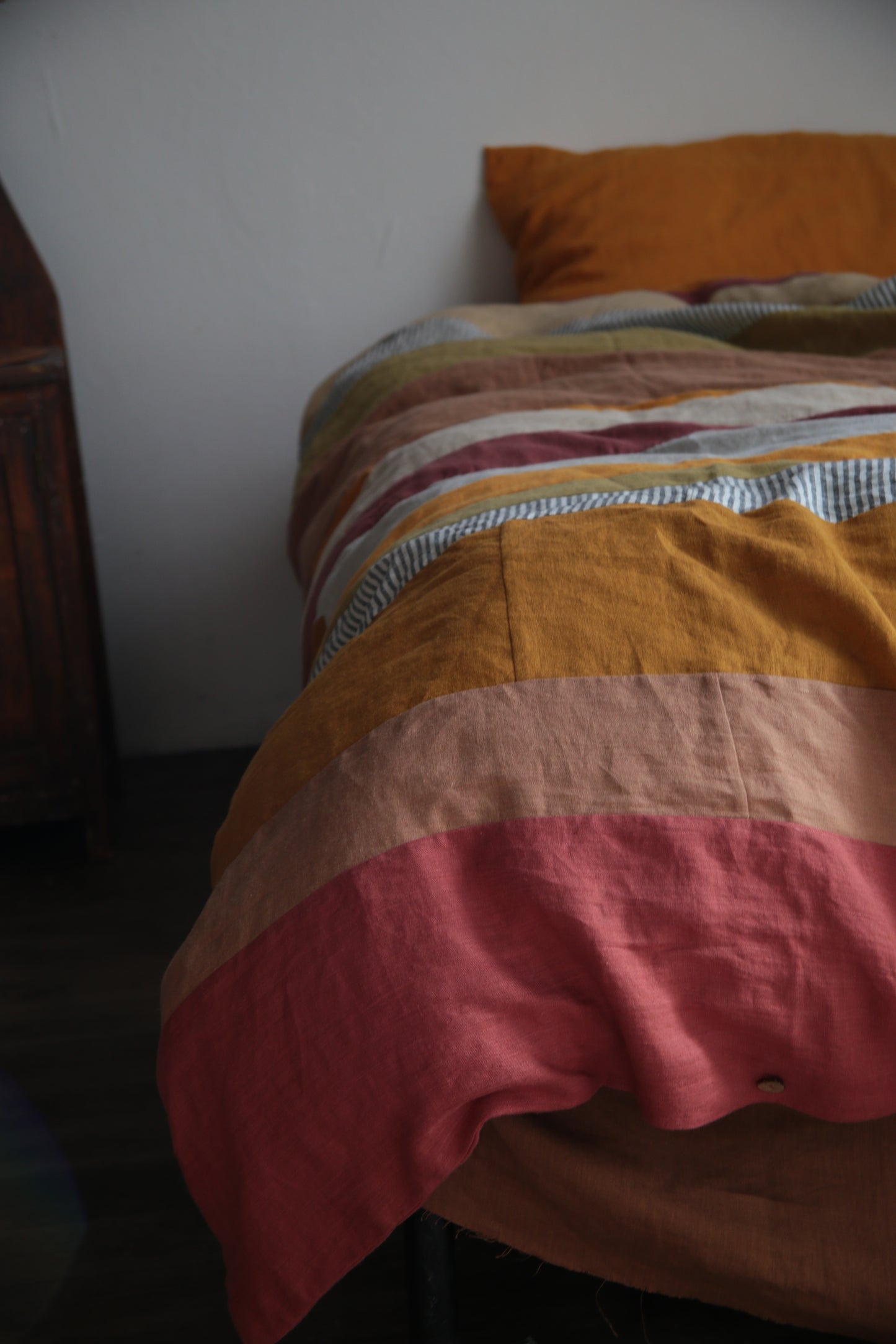 Patchwork linen duvet cover - US Queen size