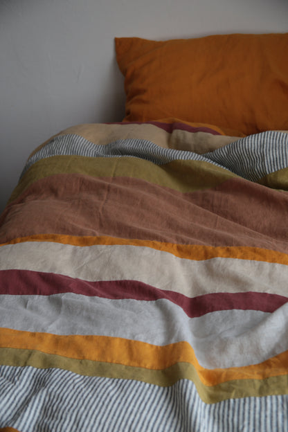 Patchwork linen duvet cover - US Queen size