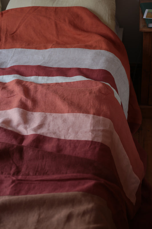 Patchwork linen duvet cover - Sunset - US/UK King size