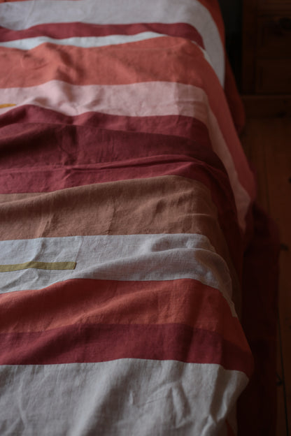 Patchwork linen duvet cover - Sunset - US/UK King size