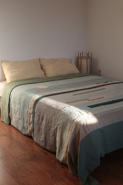 Patchwork linen duvet cover - US Queen size