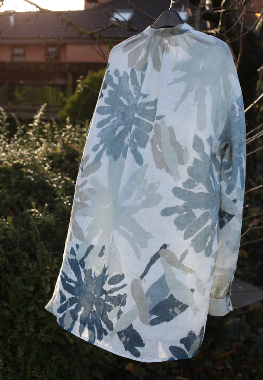 Dreamer Women's Linen Shirt/Blouse in Tropical print