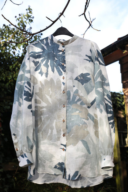 Dreamer Women's Linen Shirt/Blouse in Tropical print