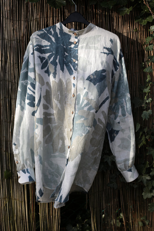 Dreamer Women's Linen Shirt/Blouse in Tropical print