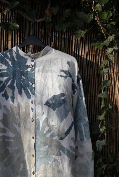 Dreamer Women's Linen Shirt/Blouse in Tropical print