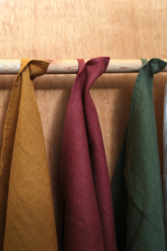 Linen Kitchen/Tea Towel in Brick Red colour