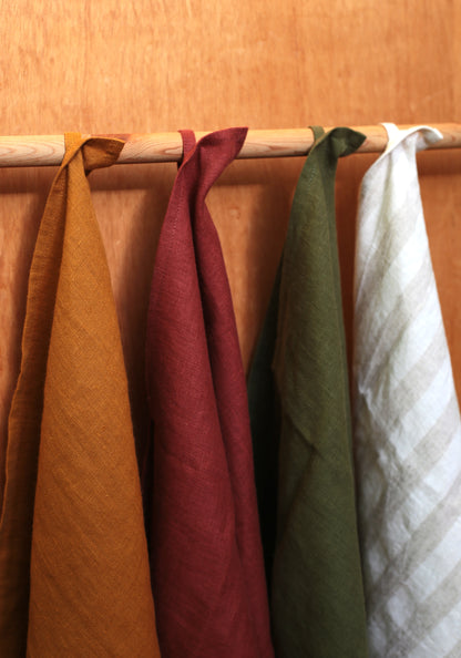 Linen Kitchen/Tea Towel in Forest Green color