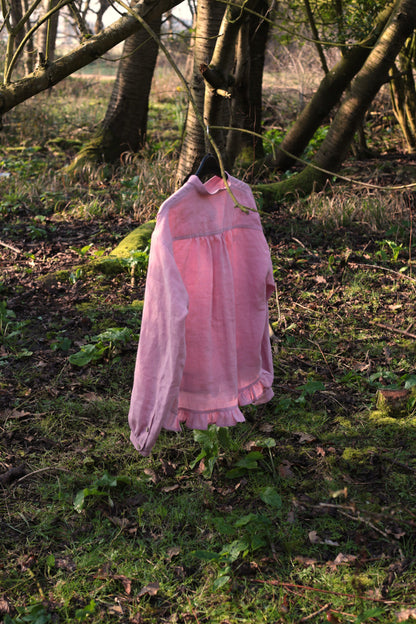 Dreamer linen blouse/shirt in Pink