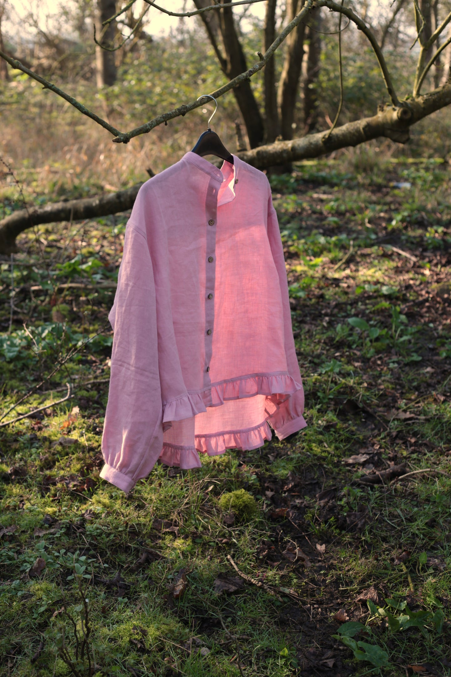 Dreamer linen blouse/shirt in Pink