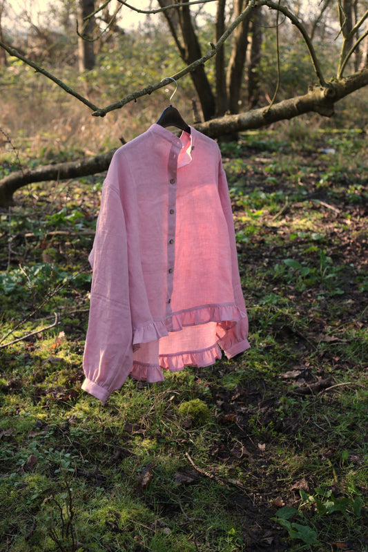 Dreamer linen blouse/shirt in Pink