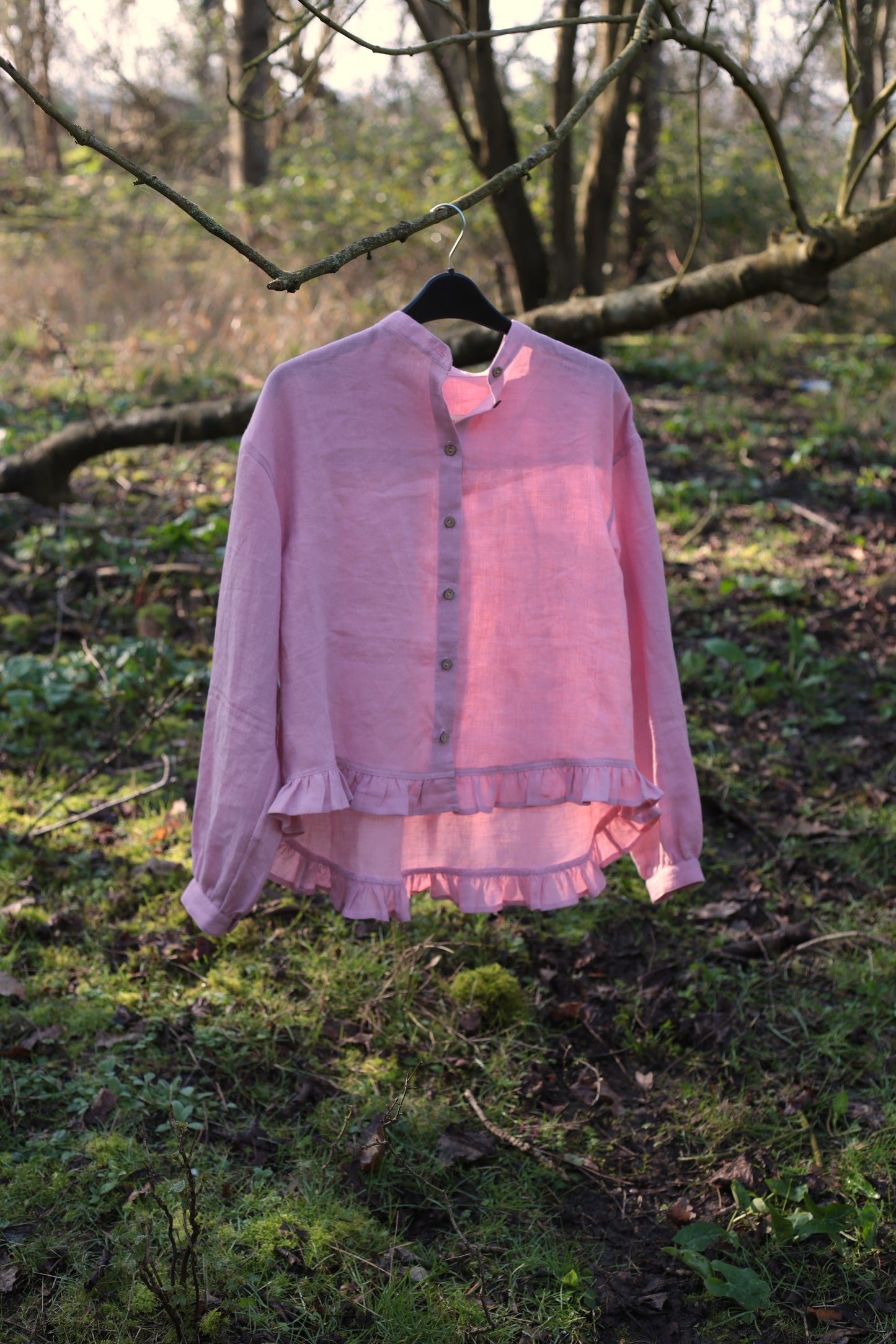 Dreamer linen blouse/shirt in Pink