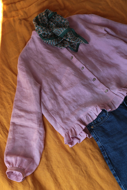 Dreamer linen blouse/shirt in Pink