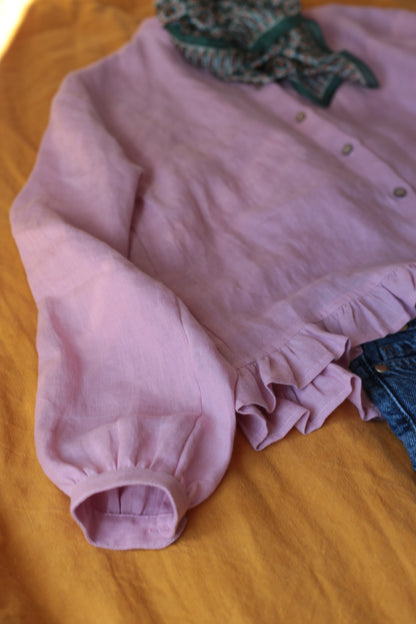 Dreamer linen blouse/shirt in Pink