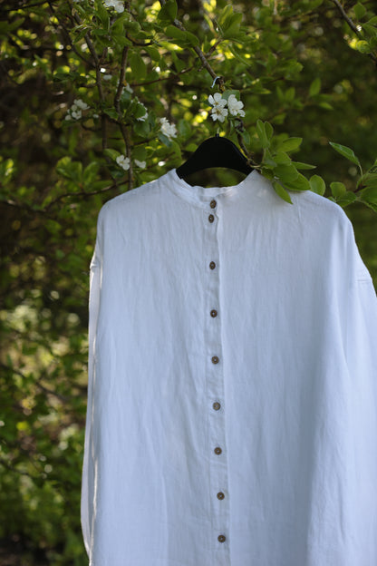 Handmade Relaxed Fit Linen Shirt-Dress