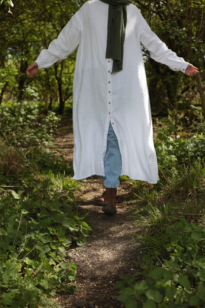 Handmade Relaxed Fit Linen Shirt-Dress