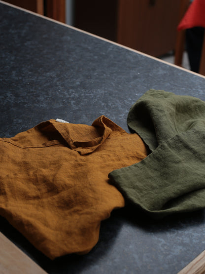 Linen Kitchen/Tea Towel in Forest Green color