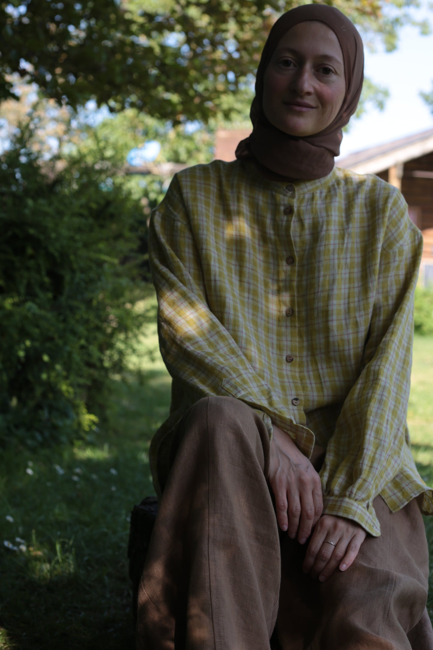 Traveller Checkered Linen Relaxed-fit Shirt shirt for women