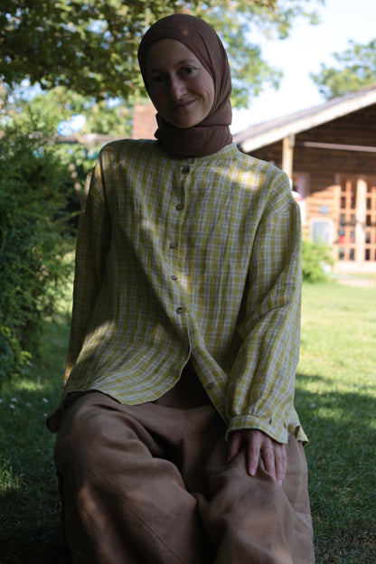 Traveller Checkered Linen Relaxed-fit Shirt shirt for women