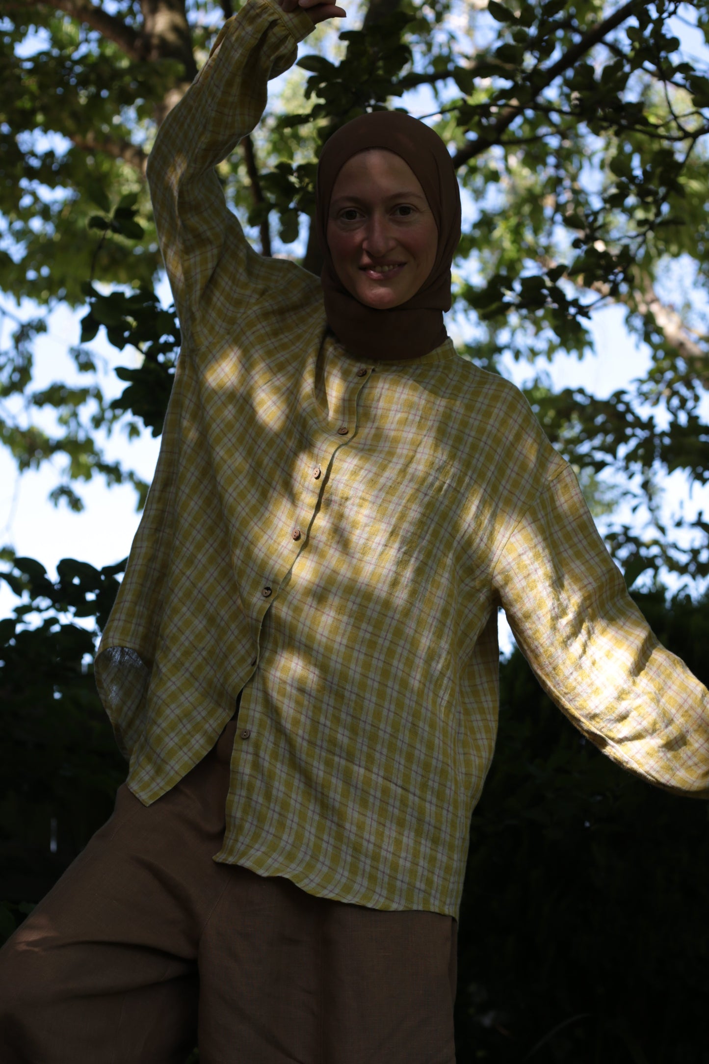 Traveller Checkered Linen Relaxed-fit Shirt shirt for women