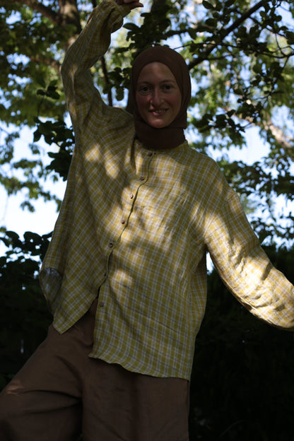 Traveller Checkered Linen Relaxed-fit Shirt shirt for women