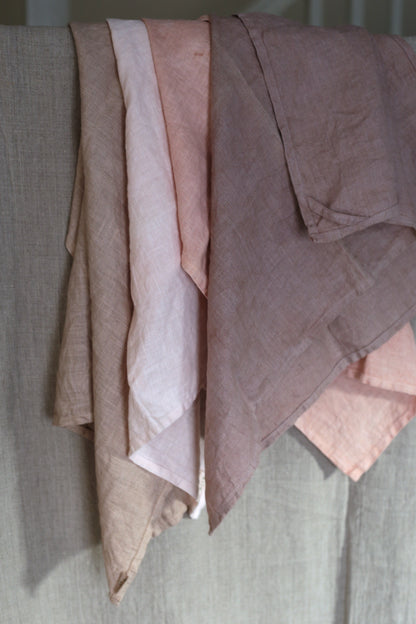 Hand-Dyed Linen Kitchen Towels | Plant-Dyed Dish Cloths with Hanging Loop
