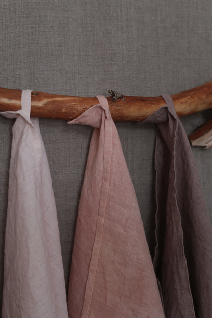 Hand-Dyed Linen Kitchen Towels | Plant-Dyed Dish Cloths with Hanging Loop