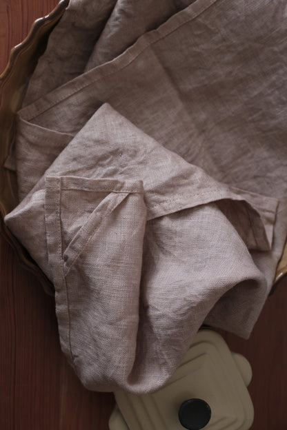 Hand-Dyed Linen Kitchen Towels | Plant-Dyed Dish Cloths with Hanging Loop