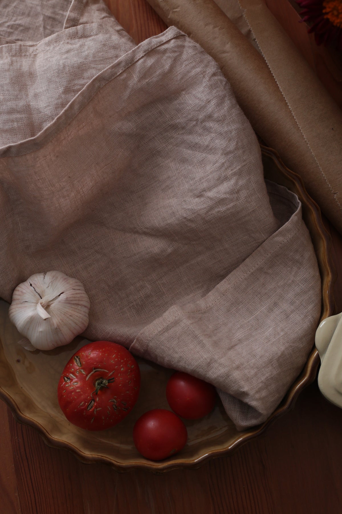 Hand-Dyed Linen Kitchen Towels | Plant-Dyed Dish Cloths with Hanging Loop