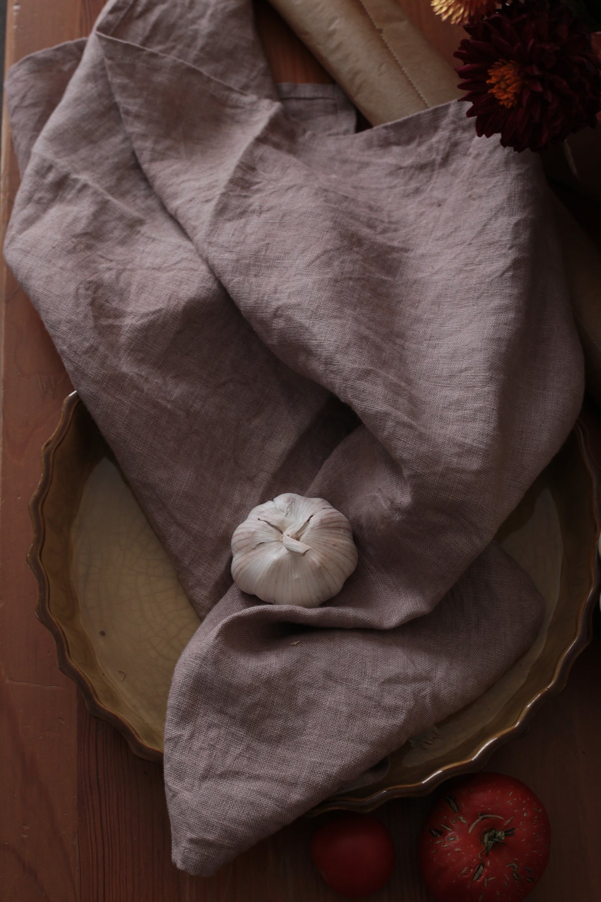 Hand-Dyed Linen Kitchen Towels | Plant-Dyed Dish Cloths with Hanging Loop