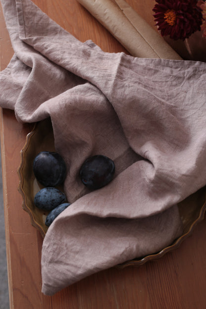 Hand-Dyed Linen Kitchen Towels | Plant-Dyed Dish Cloths with Hanging Loop