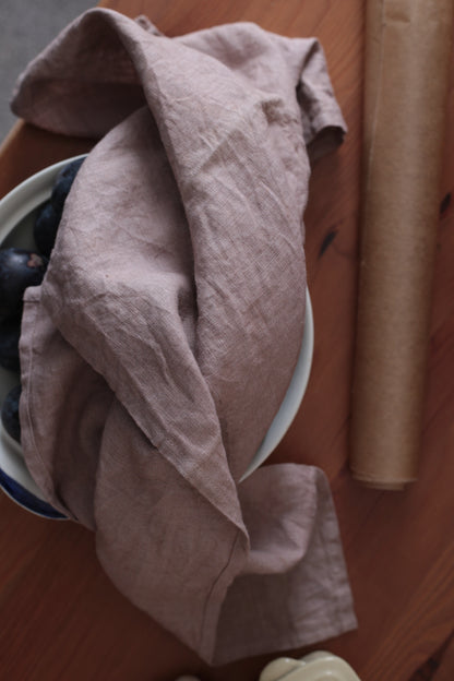 Hand-Dyed Linen Kitchen Towels | Plant-Dyed Dish Cloths with Hanging Loop