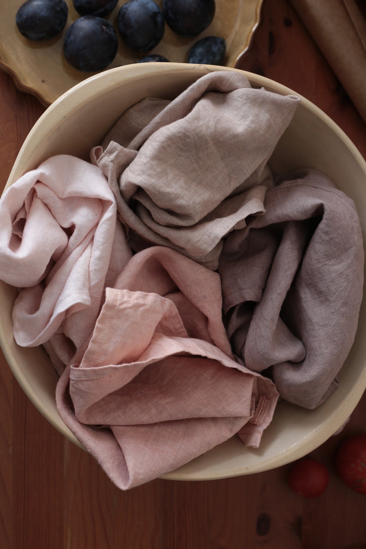 Hand-Dyed Linen Kitchen Towels | Plant-Dyed Dish Cloths with Hanging Loop