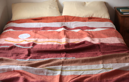 Patchwork linen duvet cover - Sunset - US/UK King size