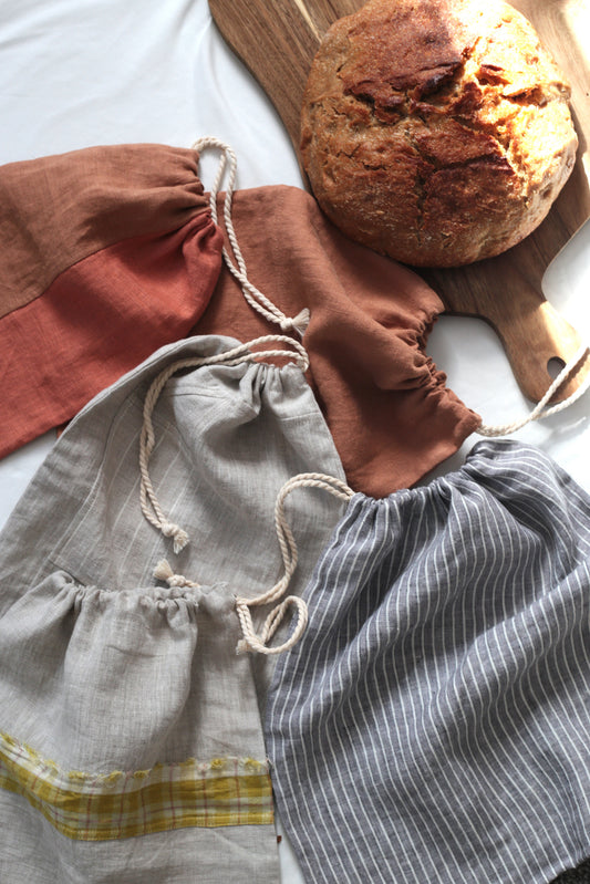 Sourdough linen set / Bread bag & Bowl cover