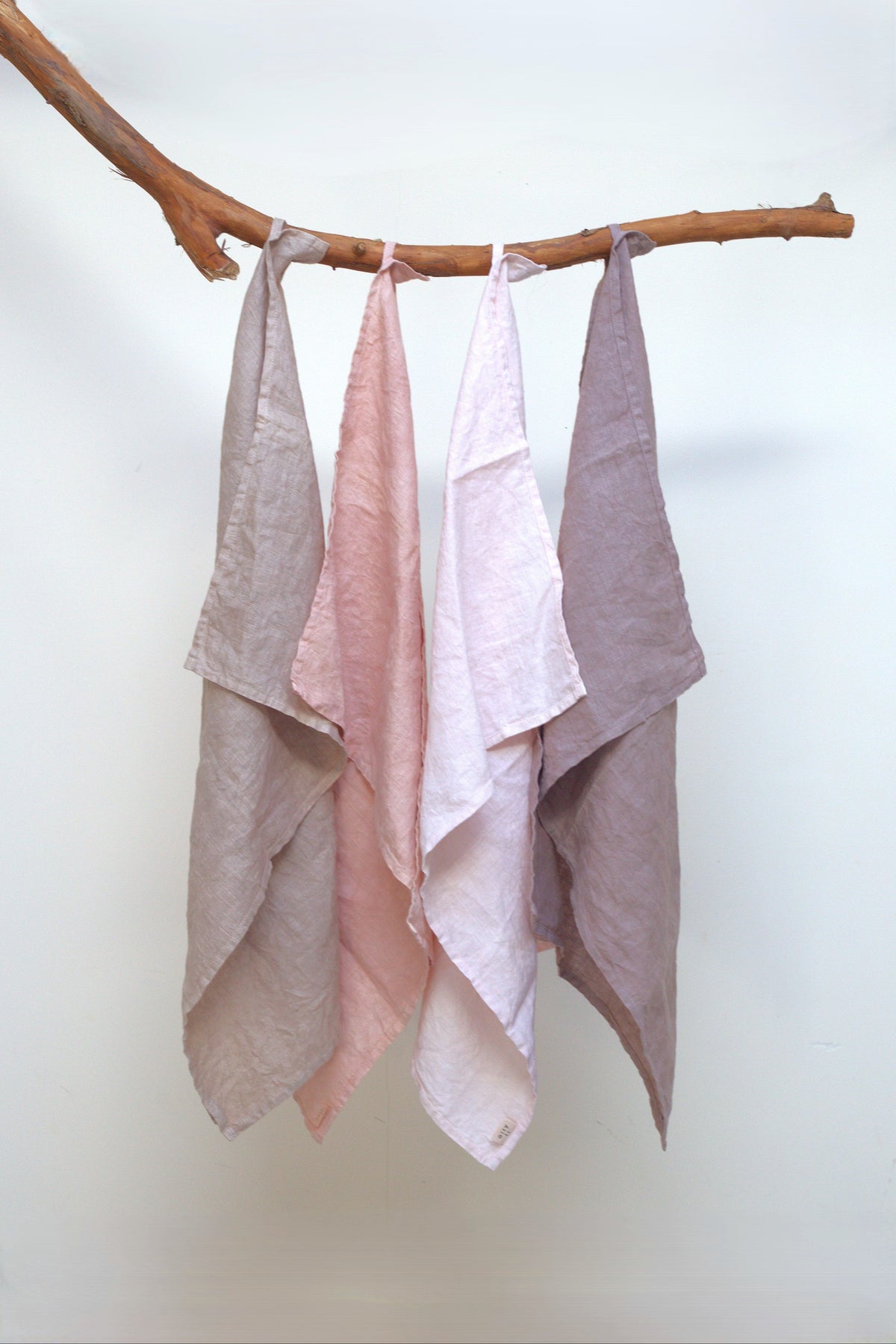 Hand-Dyed Linen Kitchen Towels | Plant-Dyed Dish Cloths with Hanging Loop