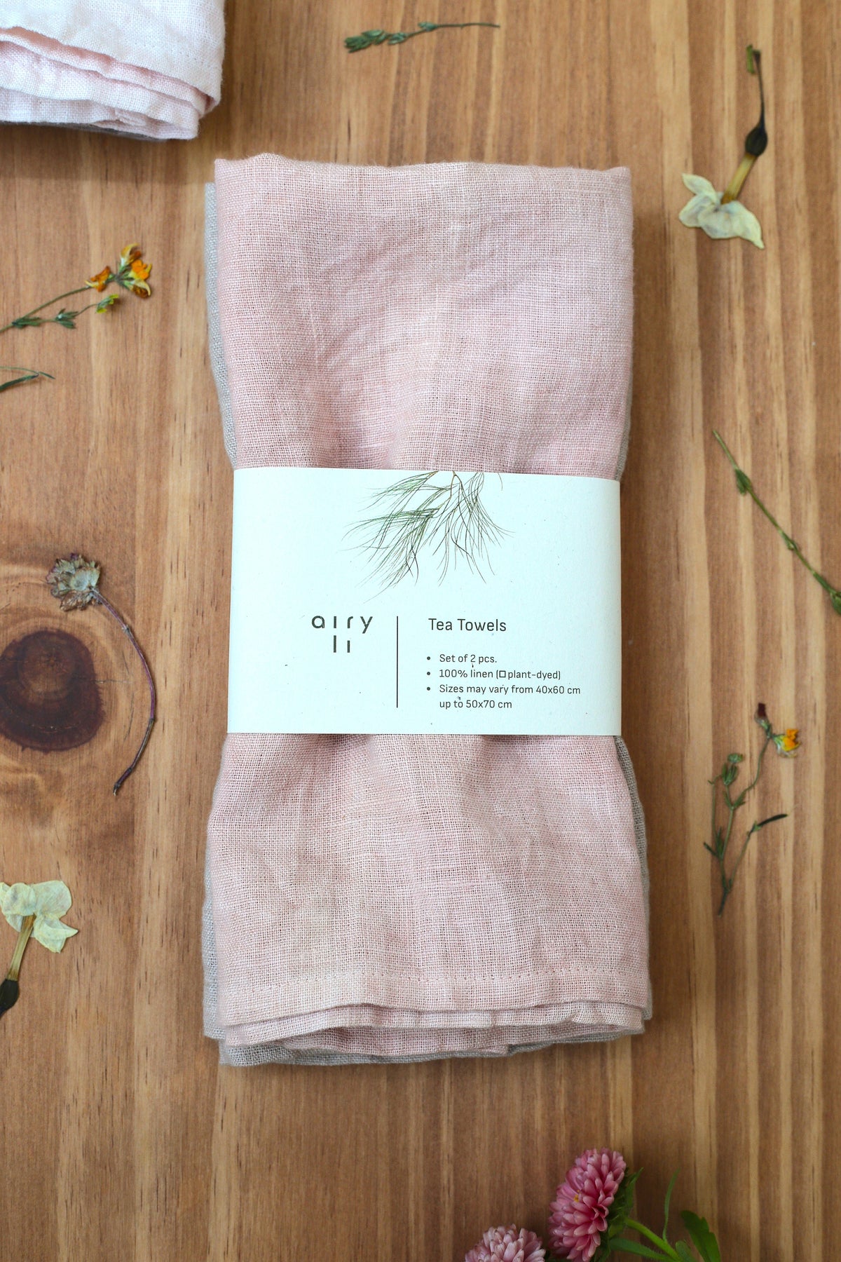 Hand-Dyed Linen Kitchen Towels | Plant-Dyed Dish Cloths with Hanging Loop