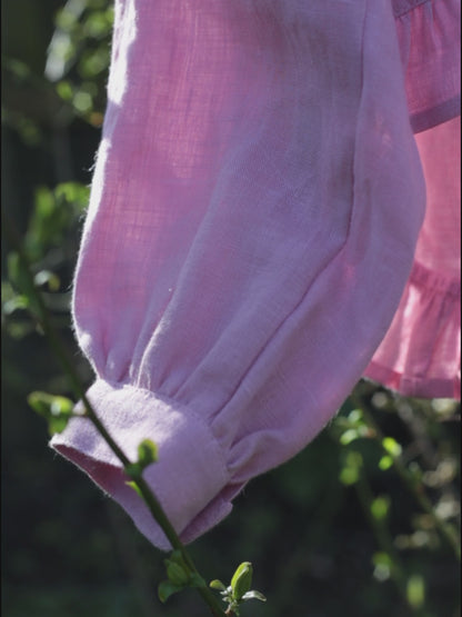 Dreamer linen blouse/shirt in Pink
