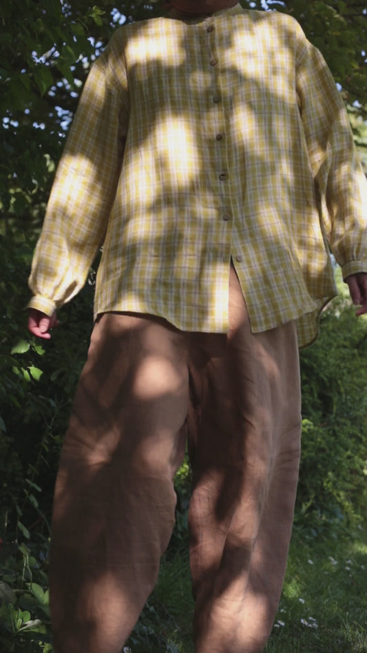 FUN linen pants for women in Hazelnut colour